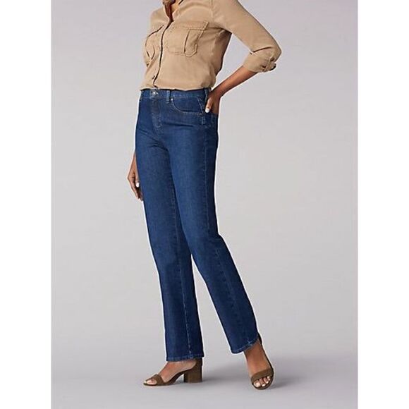 Lee WOMEN’S bootcut STRAIGHT LEG JEANS IN MERIDIAN 14L - Picture 1 of 10